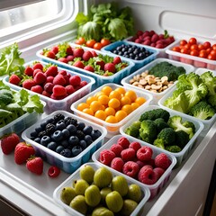 Refrigerator Storage Box  Grid Food Vegetable Fruit Storage Box Fridge Organizer Drain Basket Meat Onion Ginger Clear Crisper Conbo