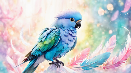 Fantasy pastel parrot drawing