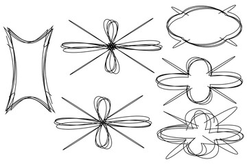 Hand drawn infographic different shapes line art. Doodles for artwork.
