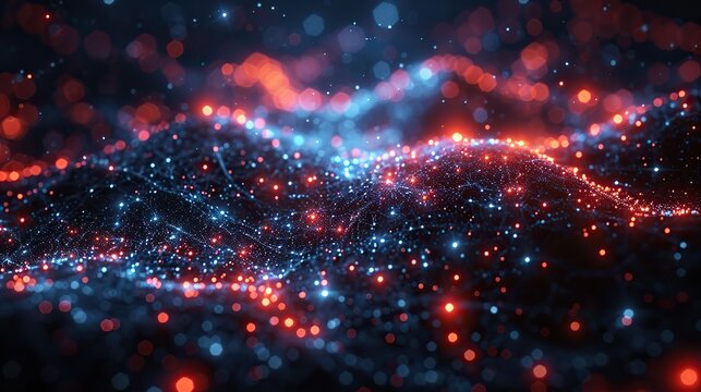 abstract tech background with illuminated fiber optic connections quantum computing network system and electronic global intelligence.stock immage