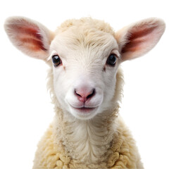 Obraz premium Portrait of a cute baby lamb Isolated on transparent background