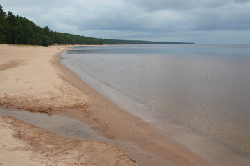 Shore of Lake Ladoga by day.