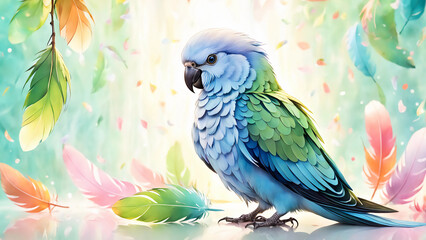 Fantasy pastel parrot drawing