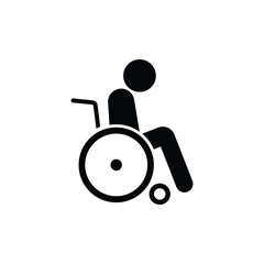 Elderly Disabled Person Sitting in a Wheelchair Silhouette Icon Symbol