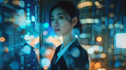 Naklejka premium Empowered Digital Visionaries: Women in Technology Leading the Future
