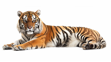 Fototapeta premium Beautiful tiger - isolated on white background