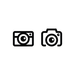 camera flat set icon logo