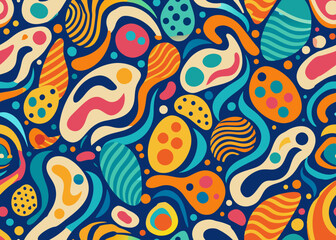 Abstract Doodled Shapes Seamless Pattern for Creative Designs