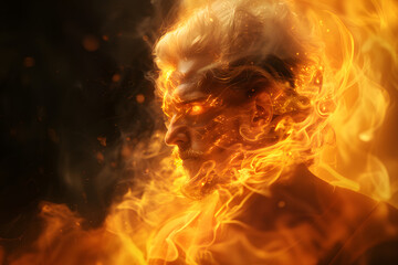 Fototapeta premium A man with magical powers derived from phoenixes.