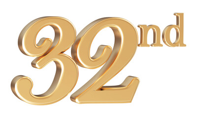 Anniversary 32nd year 3d number Gold