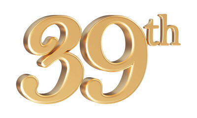 Anniversary 39th year 3d number Gold