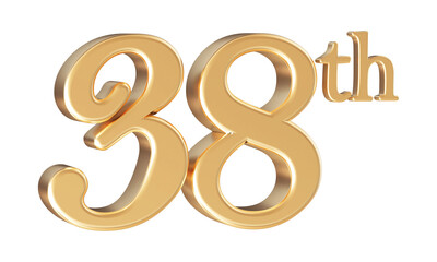 Anniversary 38th year 3d number Gold