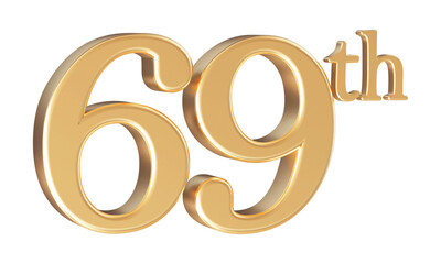 Anniversary 69th year 3d number Gold