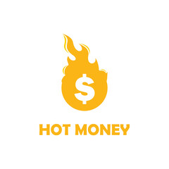 hot money flat design icon logo