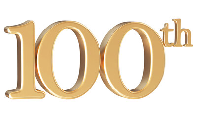 Anniversary 100th year 3d number Gold