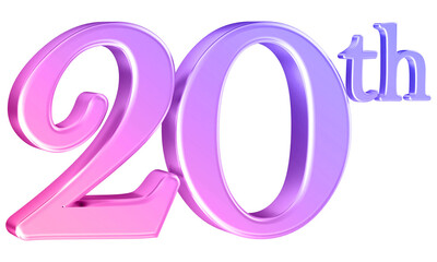 Anniversary 20th year 3d number gradient