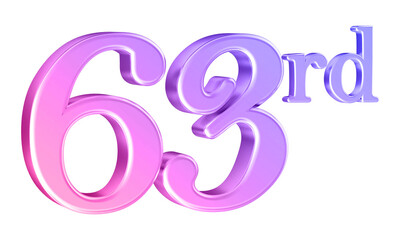 Anniversary 63rd year 3d number gradient