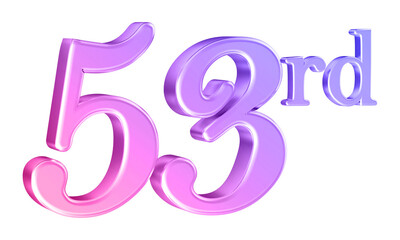 Anniversary 53rd year 3d number gradient