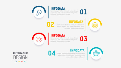 Four Step Infographic element design Vector template for presentation. process diagram and presentations step, workflow layout, banner, flow chart, info graphic vector illustration.