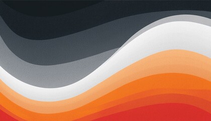 Grainy background, gray orange red white black abstract color wave noisy texture banner poster header cover design