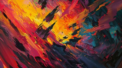 Vibrant artwork depicting a lively scenario, full of motion, Ai Generated