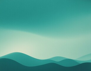 Obraz premium Retro grainy gradient background noise texture effect summer poster design seamless colors teal abstract wave pattern.