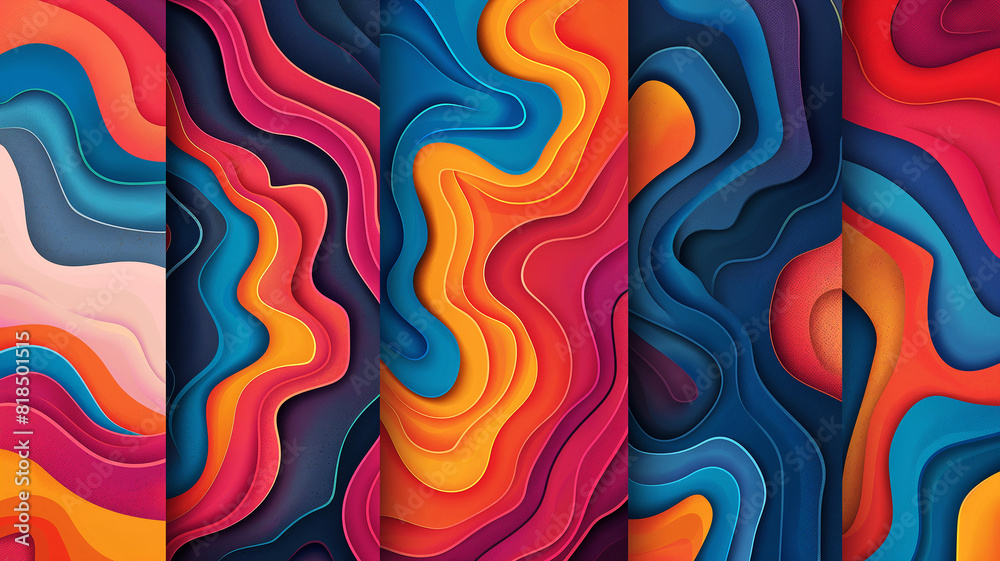 Poster vector art of create an invitation layout a abstract patterns, set of colorful backgrounds