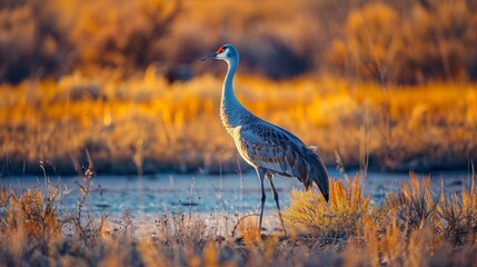 Obraz premium Sandhill Crane Bosque del Apache Wildlife Reserve New Mexico USA