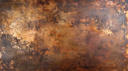 Elegant Copper Surface with Vintage Patina, Warm Industrial Tones, and Detailed Texture