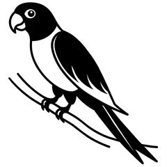 Parrot bird silhouette - cut out vector icon
