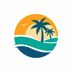 tropical island with palm trees