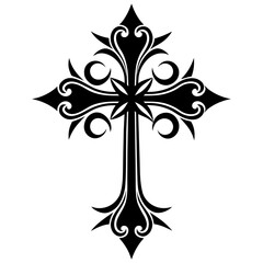 ornate Christian-cross vector illustration