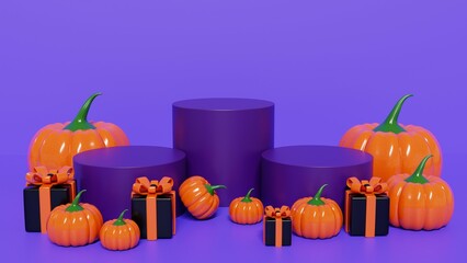 Happy halloween 3d podium display. Halloween background