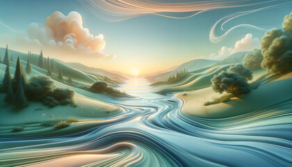 Serene Flowing Landscapes