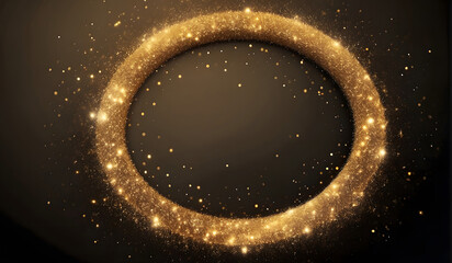 Sparkling Circle with Golden Glitter Frame