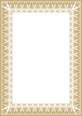 Vector golden square Egyptian ornament. Endless Rectangle, Ring of Ancient Egypt. Geometric African frame