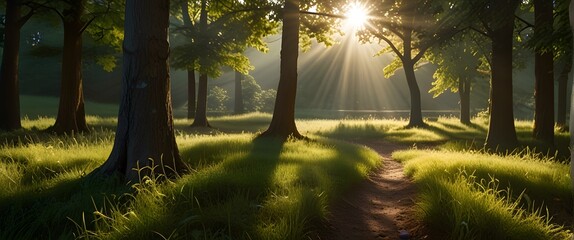 morning in the forest generated by AI