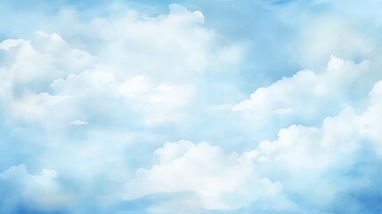 Blue clouds watercolor painting background