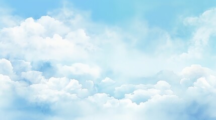 Obraz premium Blue clouds watercolor painting background