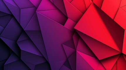 A modern, abstract background of overlapping triangles with a gradient blending from violet to red.