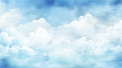 Blue clouds watercolor painting background