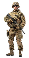 Fully Equipped Soldier isolated