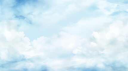 Obraz premium Blue clouds watercolor painting background