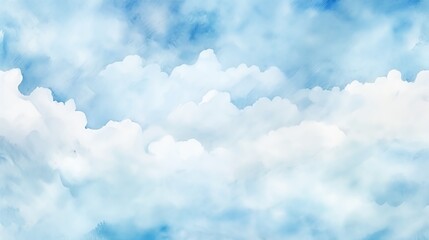 Blue clouds watercolor painting background