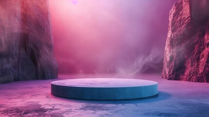 rock platform podium on abstract background 3d product presentation illustration