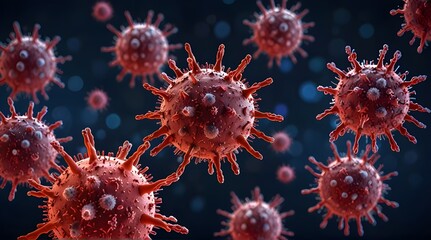 Fototapeta premium 3d illustration of cancer cells virus.generative.ai