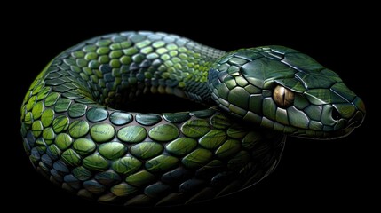 Fototapeta premium Close-up of snake against black background