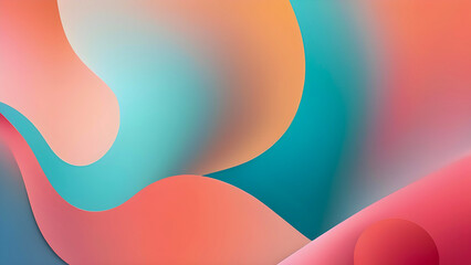 Fluid Art and Color Blending: Abstract Wavy Design with Gradient of Blue, Orange, and Pink Hues Creating a Vibrant Background
