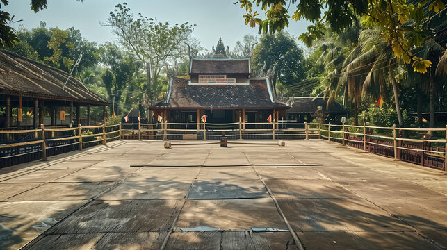 Fighting arena of fighters and empty beasts in Thailand Thai bea
