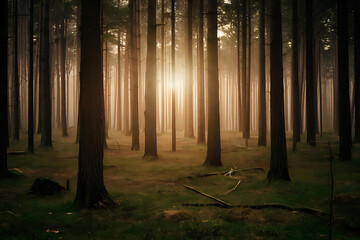 forest in the fog